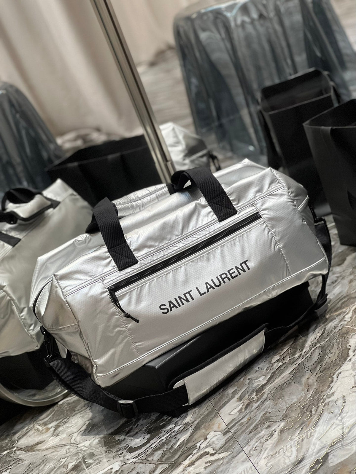 YSSL Nuxx Duffle Sliver For Women, Women’s Bags 19.6in/50cm YSL