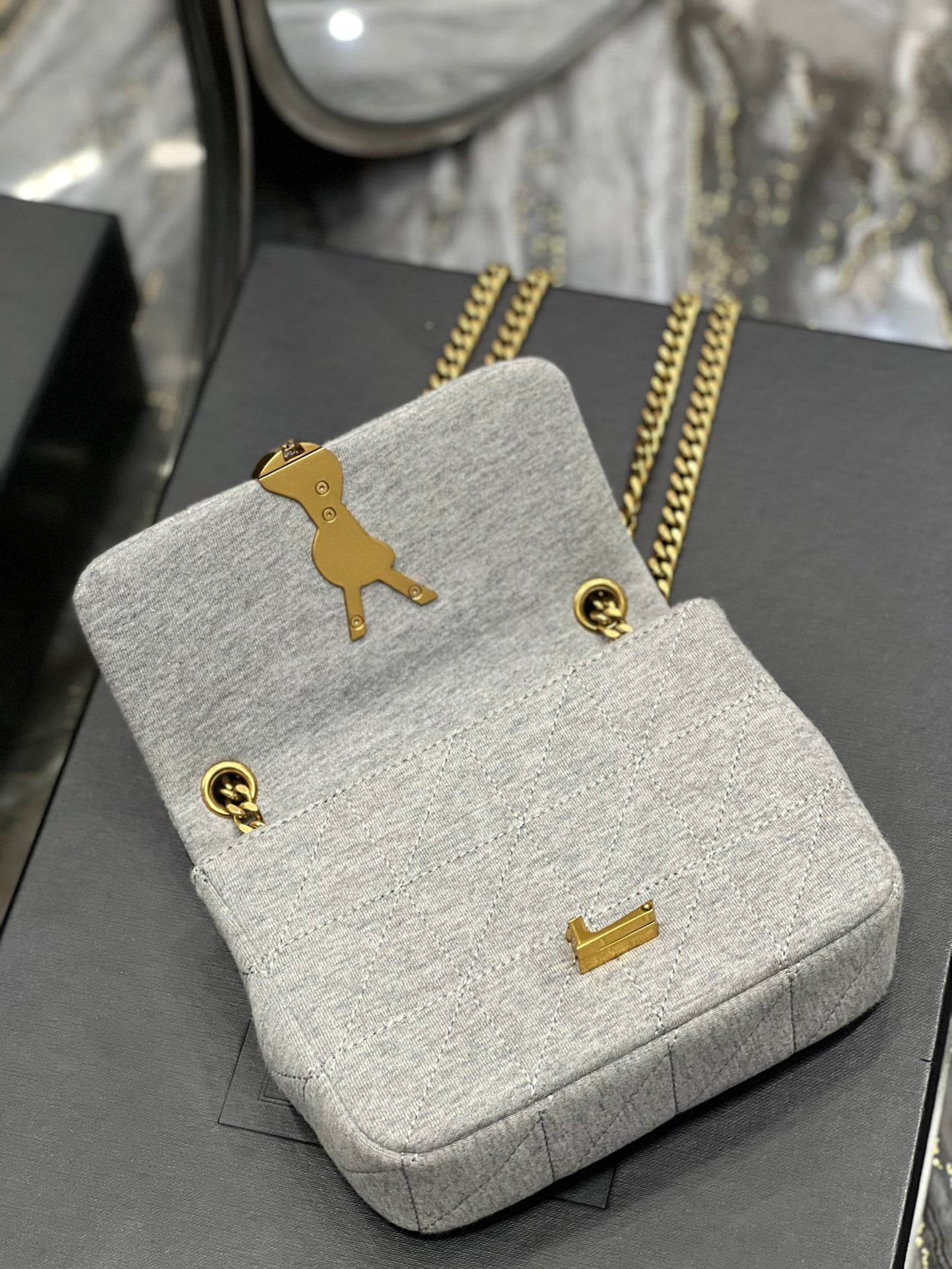 Yves Saint Laurent Jamie Mini Chain Bag Grey