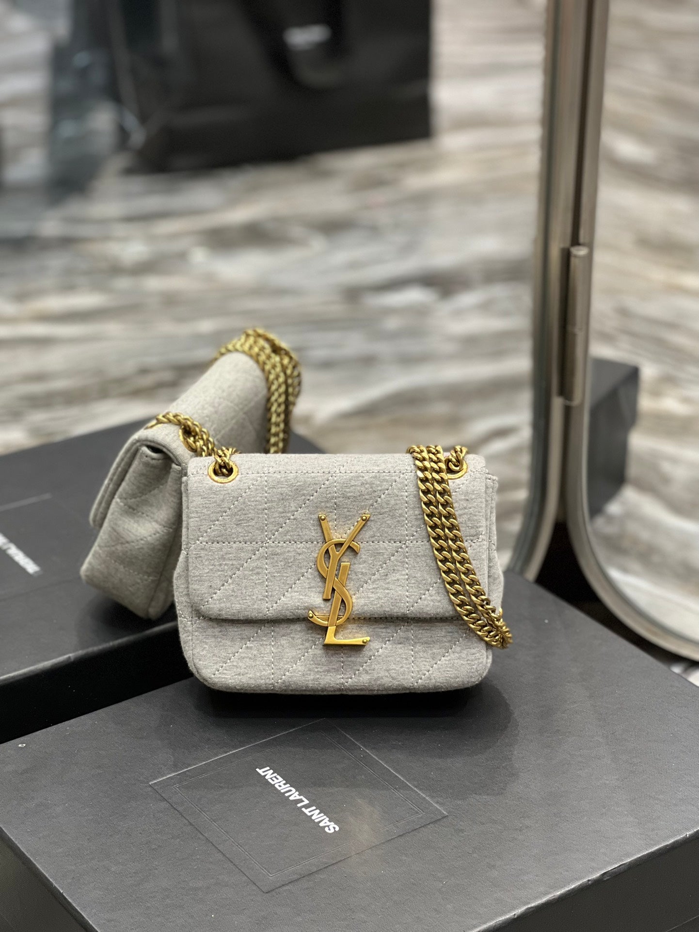 Yves Saint Laurent Jamie Mini Chain Bag Grey