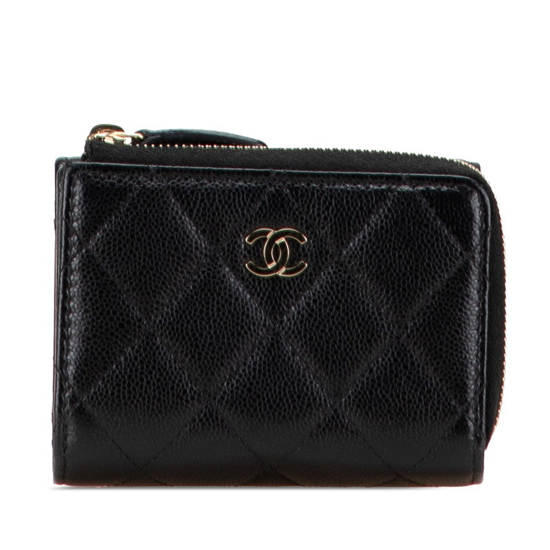Chanel Coco Mark Matelasse Caviar Skin Trifold Wallet