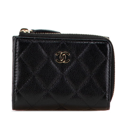 Chanel Coco Mark Matelasse Caviar Skin Trifold Wallet