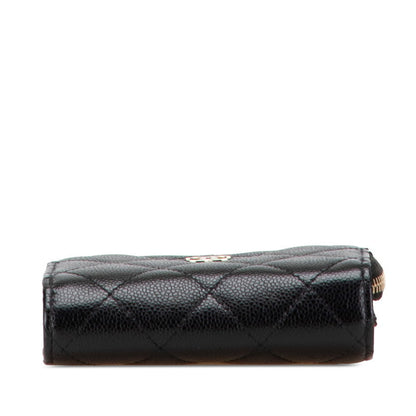 Chanel Coco Mark Matelasse Caviar Skin Trifold Wallet