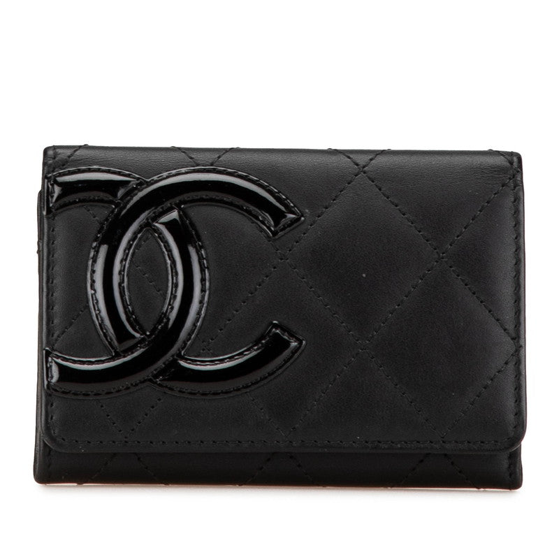 Chanel Cambon Line Coco Mark Lambskin Card Case