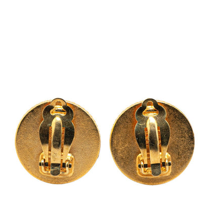 Chanel Gold-Plated Coco Mark Vintage Earrings 94P