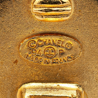 Chanel Gold-Plated Coco Mark Vintage Earrings 94P
