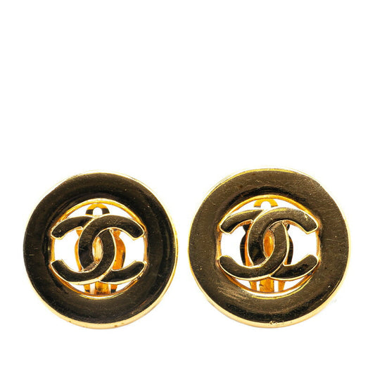Chanel Gold Plated Coco Mark Earrings