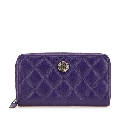 Chanel Coco Mark Matelasse Lambskin Long Wallet