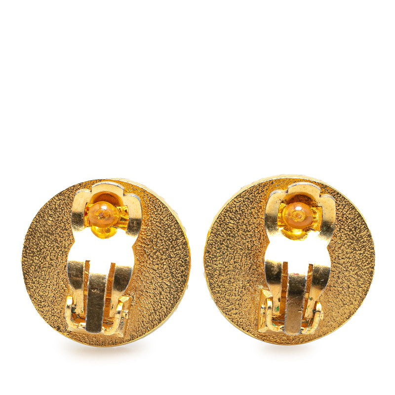 Chanel Plated Plastic Coco Mark Round Earrings 97A