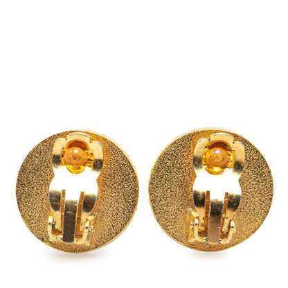 Chanel Plated Plastic Coco Mark Round Earrings 97A