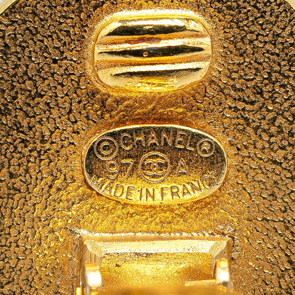 Chanel Plated Plastic Coco Mark Round Earrings 97A