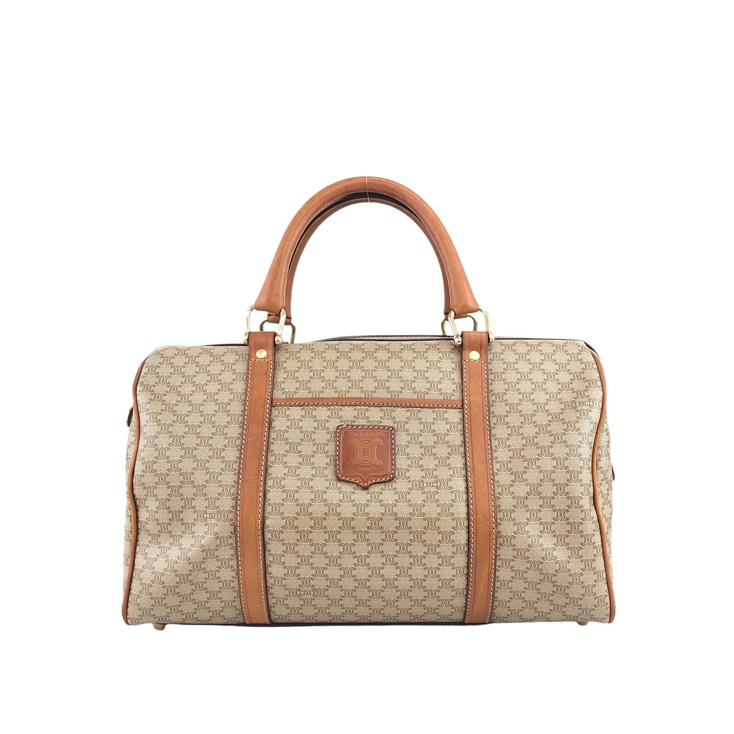 CELINE  Handbag Boston bag Beige Vintage ud4tv5