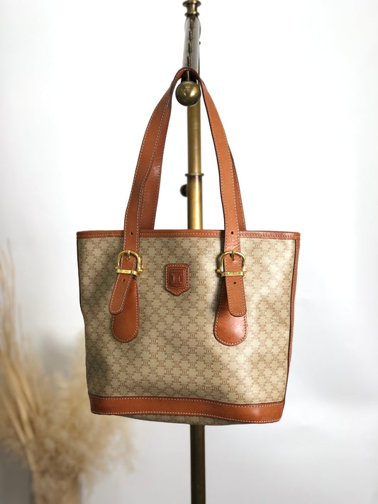 CELINE  Handbag Totebag Beige Vintage dvaj7z
