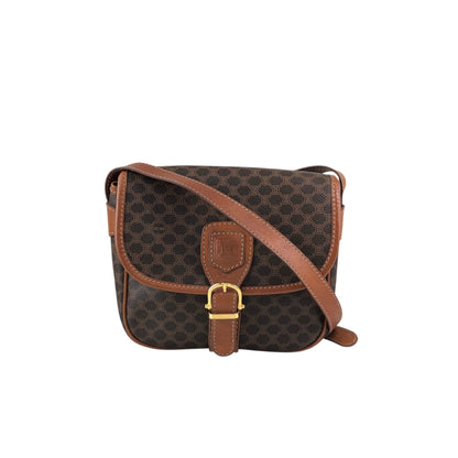 CELINE  Front Buckle Shoulder bag Brown Vintage v3jfnr