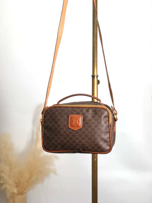 CELINE  Two-way Handbag Shoulder bag Brown Vintage 8rtyi2