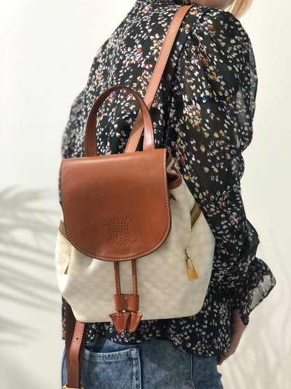 CELINE  Backpack White Vintage wih3fy