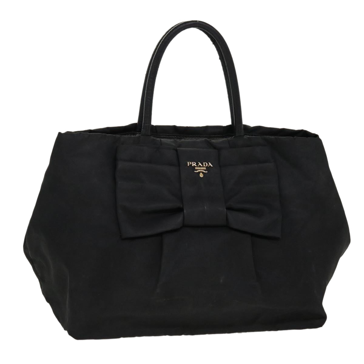 Prada Hand Bag Nylon Black  yb046