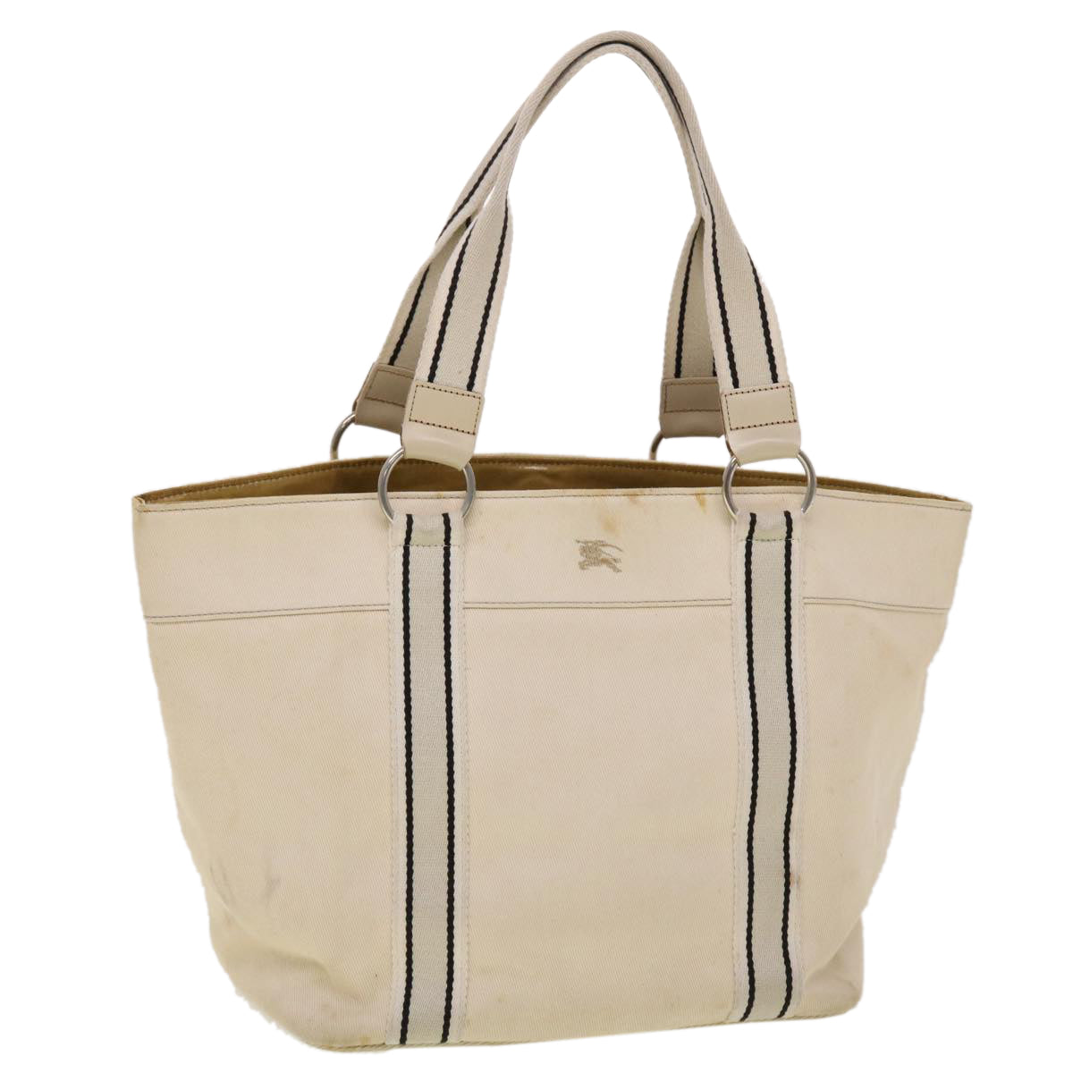 Burberry Tote Bag Canvas White Auth yb124