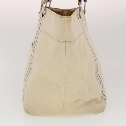 Burberry Tote Bag Canvas White Auth yb124