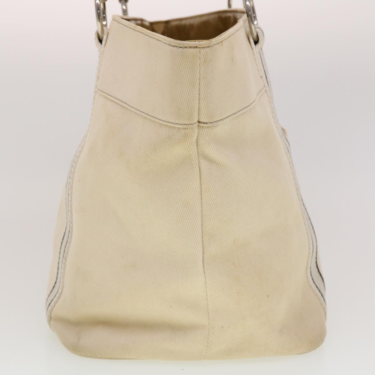 Burberry Tote Bag Canvas White Auth yb124