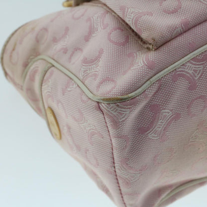 Celine C Macadam Canvas Hand Bag Leather Pink  yb138