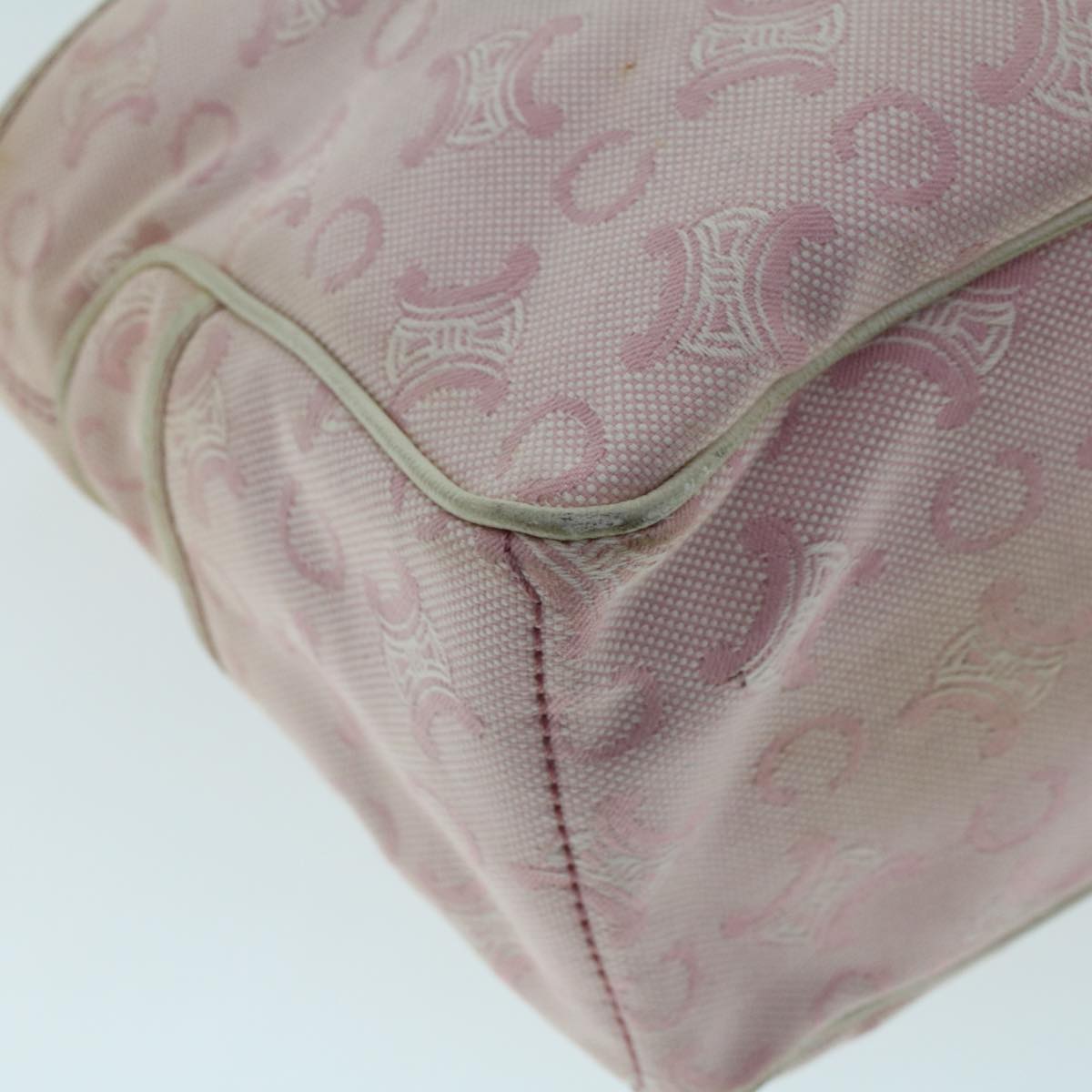 Celine C Macadam Canvas Hand Bag Leather Pink  yb138