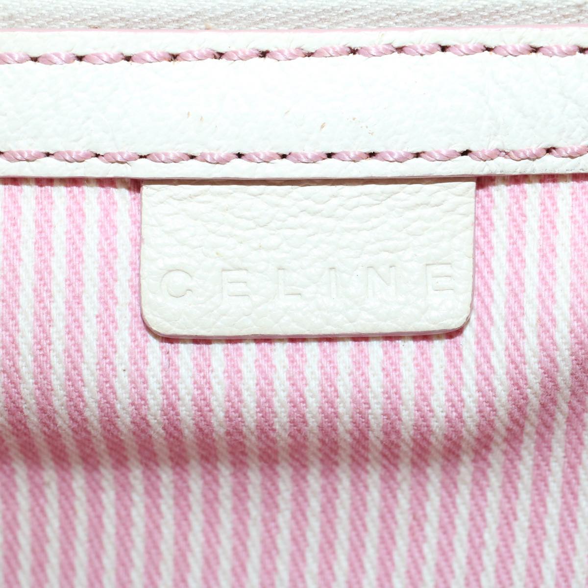 Celine C Macadam Canvas Hand Bag Leather Pink  yb138