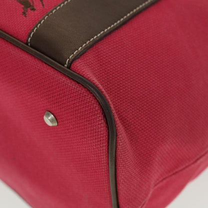Burberry Shoulder Bag Canvas Leather Red Auth yb149