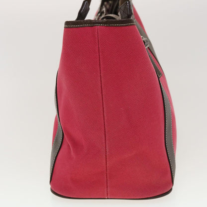 Burberry Shoulder Bag Canvas Leather Red Auth yb149