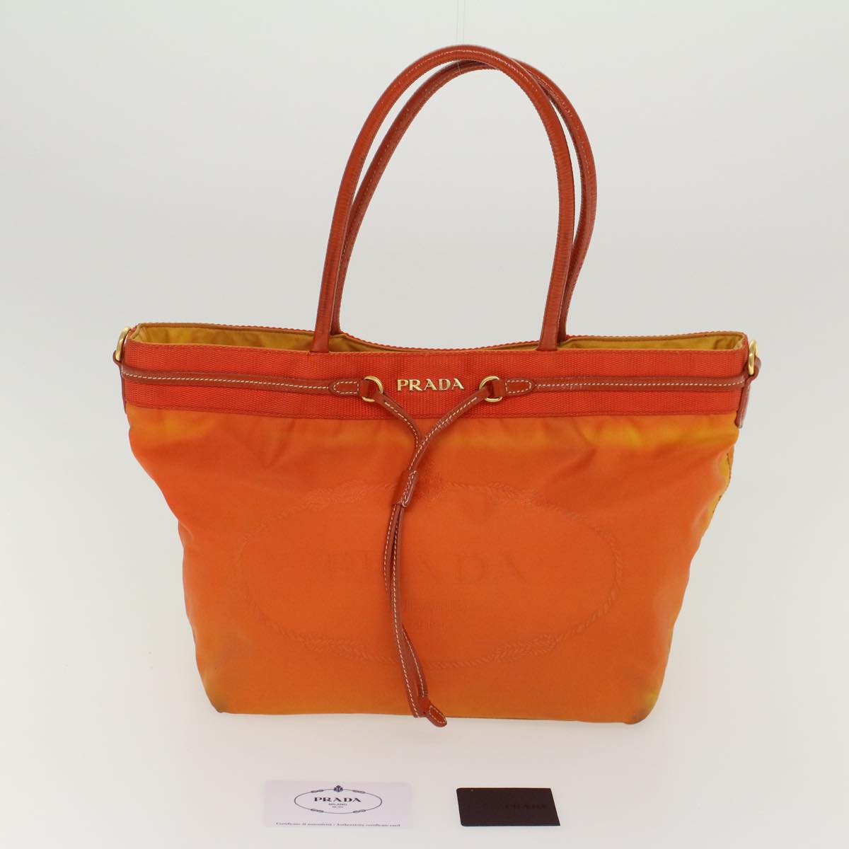 Prada Tote Bag Nylon Orange  yb156