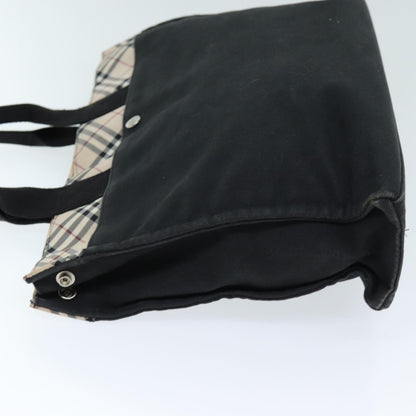 BURBERRY Nova Check Blue Label Hand Bag Canvas Beige Black Auth yb558