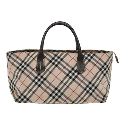 BURBERRYSs Nova Check Hand Bag Canvas Beige Auth yb587
