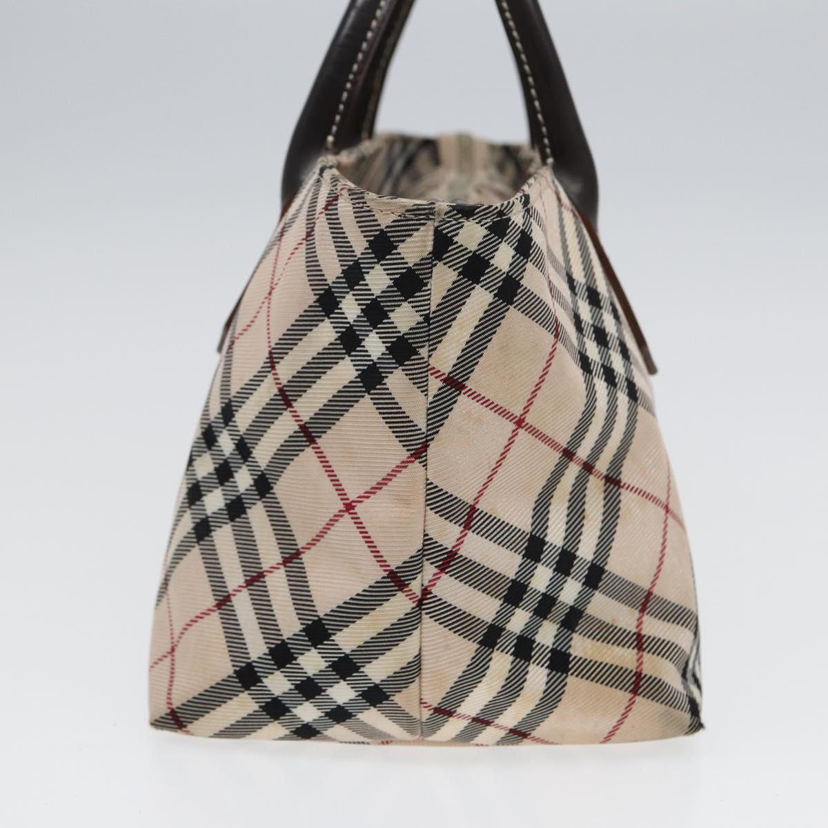 BURBERRYSs Nova Check Hand Bag Canvas Beige Auth yb587
