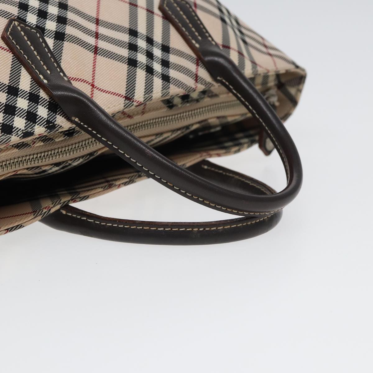 BURBERRYSs Nova Check Hand Bag Canvas Beige Auth yb587