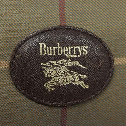 BURBERRYSs Nova Check Boston Bag Canvas Leather Beige Brown Auth yb602