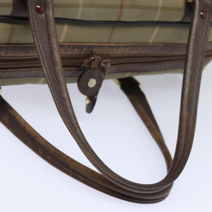 BURBERRYSs Nova Check Boston Bag Canvas Leather Beige Brown Auth yb602