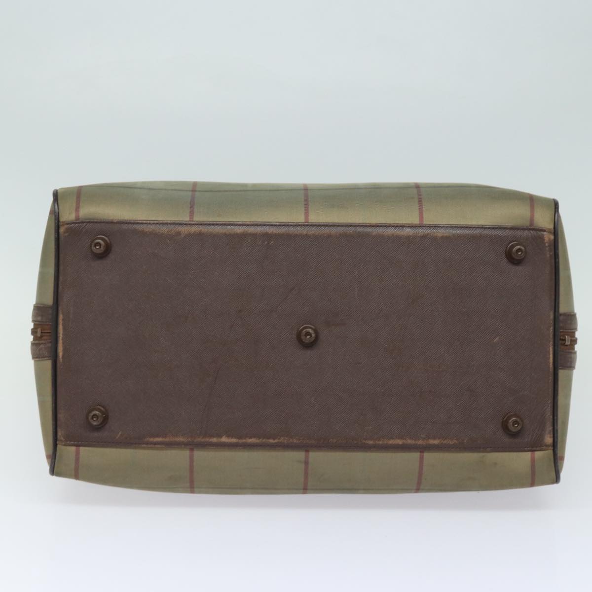 BURBERRYSs Nova Check Boston Bag Canvas Leather Beige Brown Auth yb602