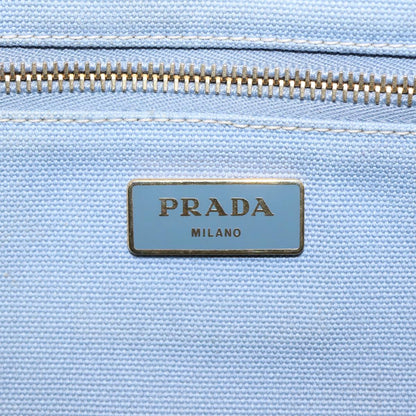 PRADA Canapa GM Hand Bag Canvas Light Blue Auth yb606