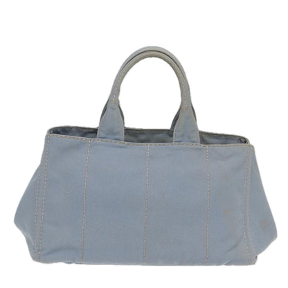 PRADA Canapa GM Hand Bag Canvas Light Blue Auth yb606