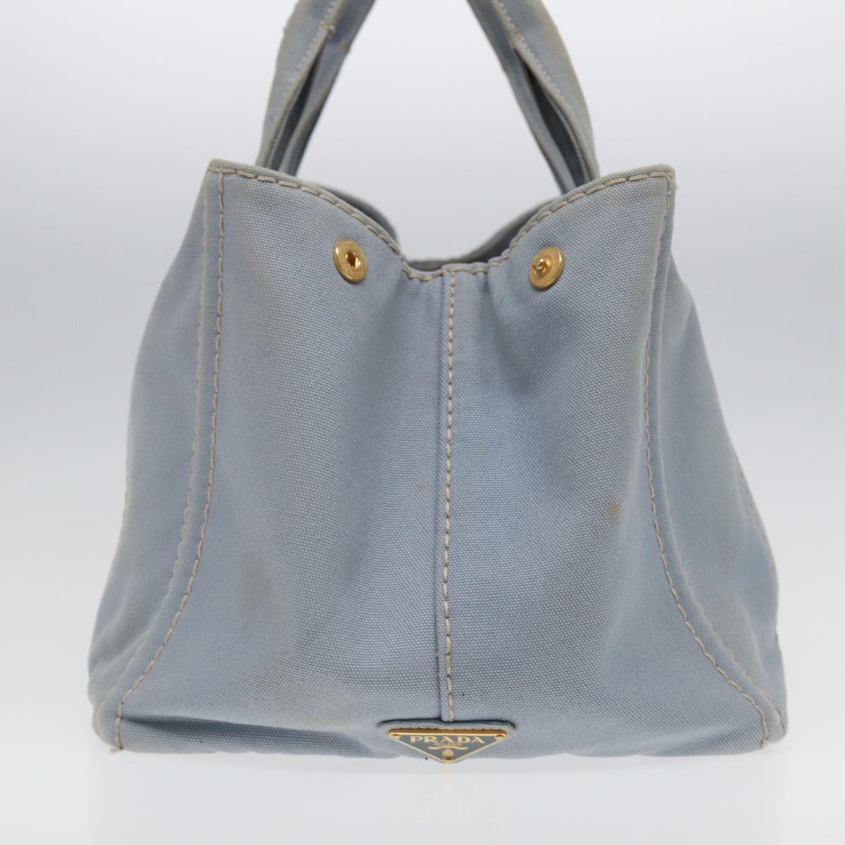 PRADA Canapa GM Hand Bag Canvas Light Blue Auth yb606