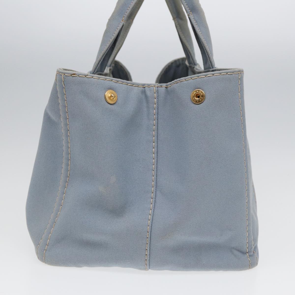 PRADA Canapa GM Hand Bag Canvas Light Blue Auth yb606