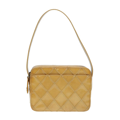 Chanel Bicolore Shoulder Bag Enamel Yellow Silver CC Auth yb