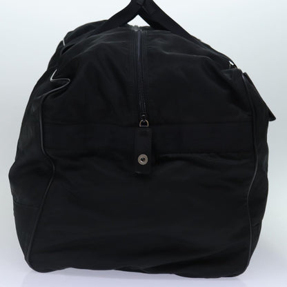 PRADA Boston Bag Nylon Black Silver Auth yb684