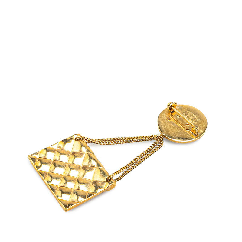 Chanel Gold Plated Coco Mark 31 RUE CAMBON PARIS Matelasse Brooch