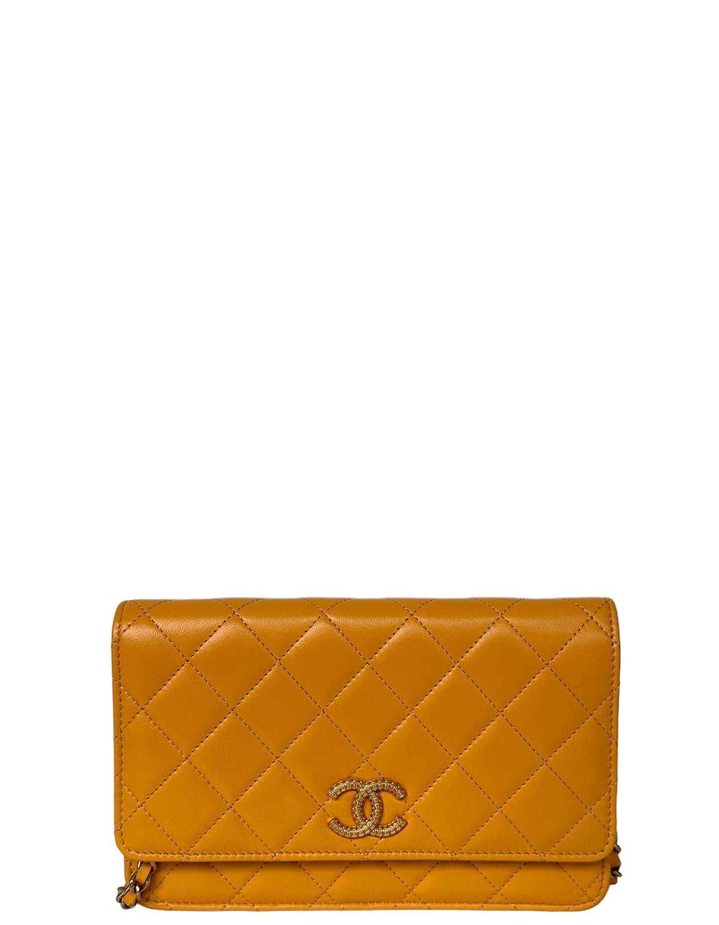 Chanel '23 NEW Yellow Quilted WOC Crossbody