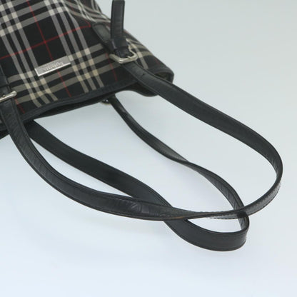 BurberrySs Nova Check Blue Label Shoulder Bag Nylon Black Auth yk10122