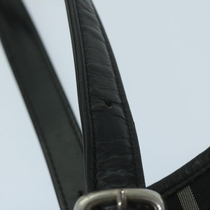 BurberrySs Nova Check Blue Label Shoulder Bag Nylon Black Auth yk10122