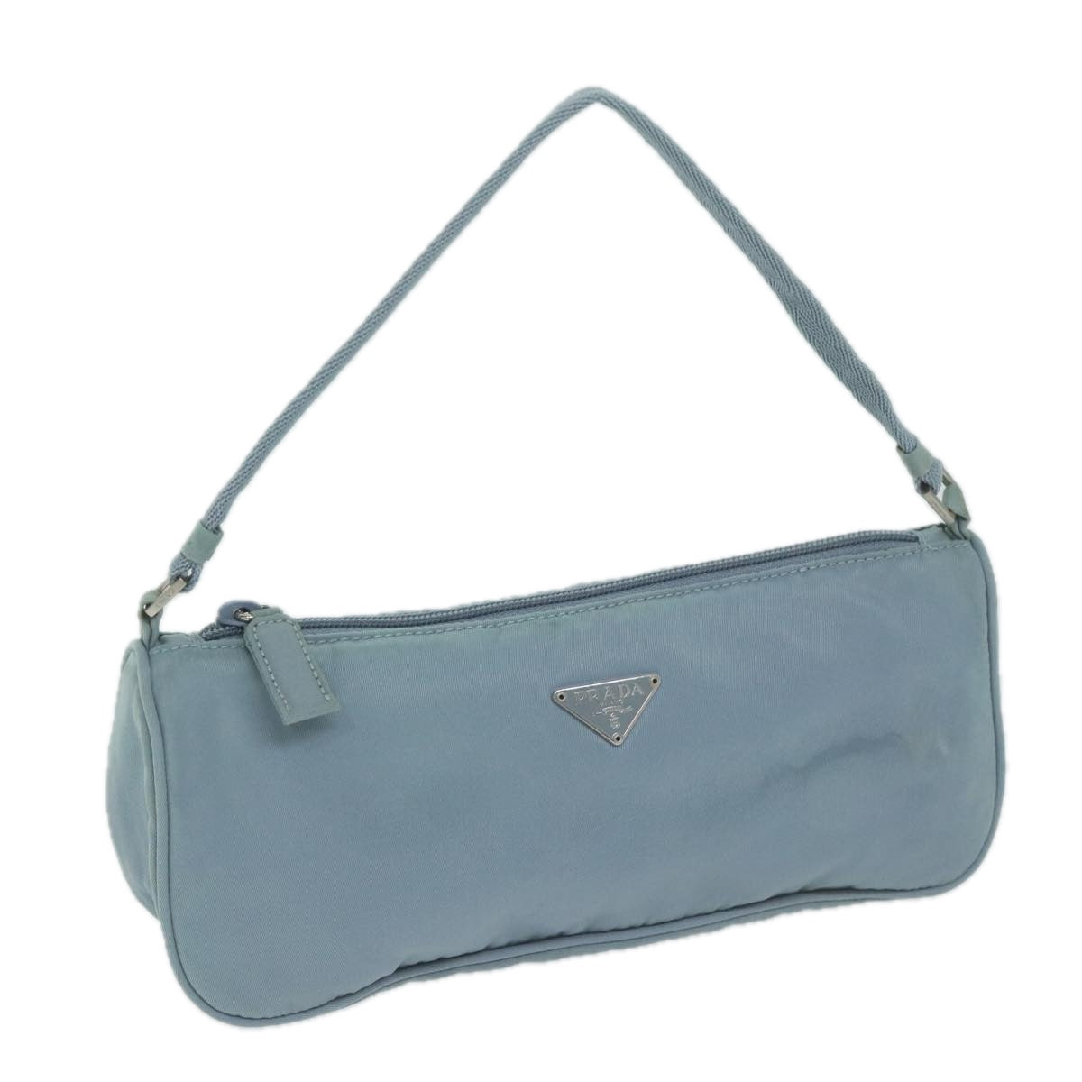 PRADA Accessory Pouch Nylon Blue Auth yk10185