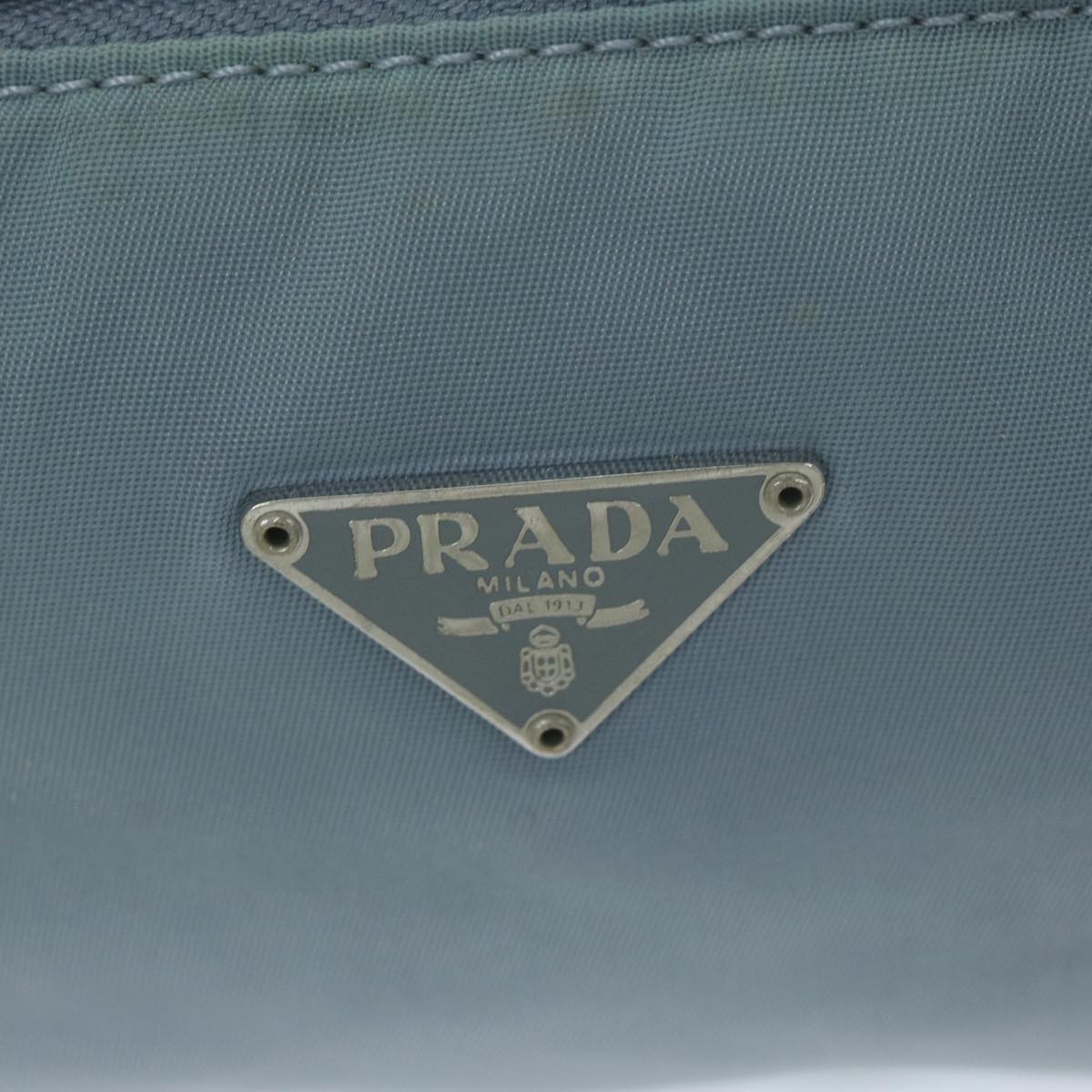 PRADA Accessory Pouch Nylon Blue Auth yk10185