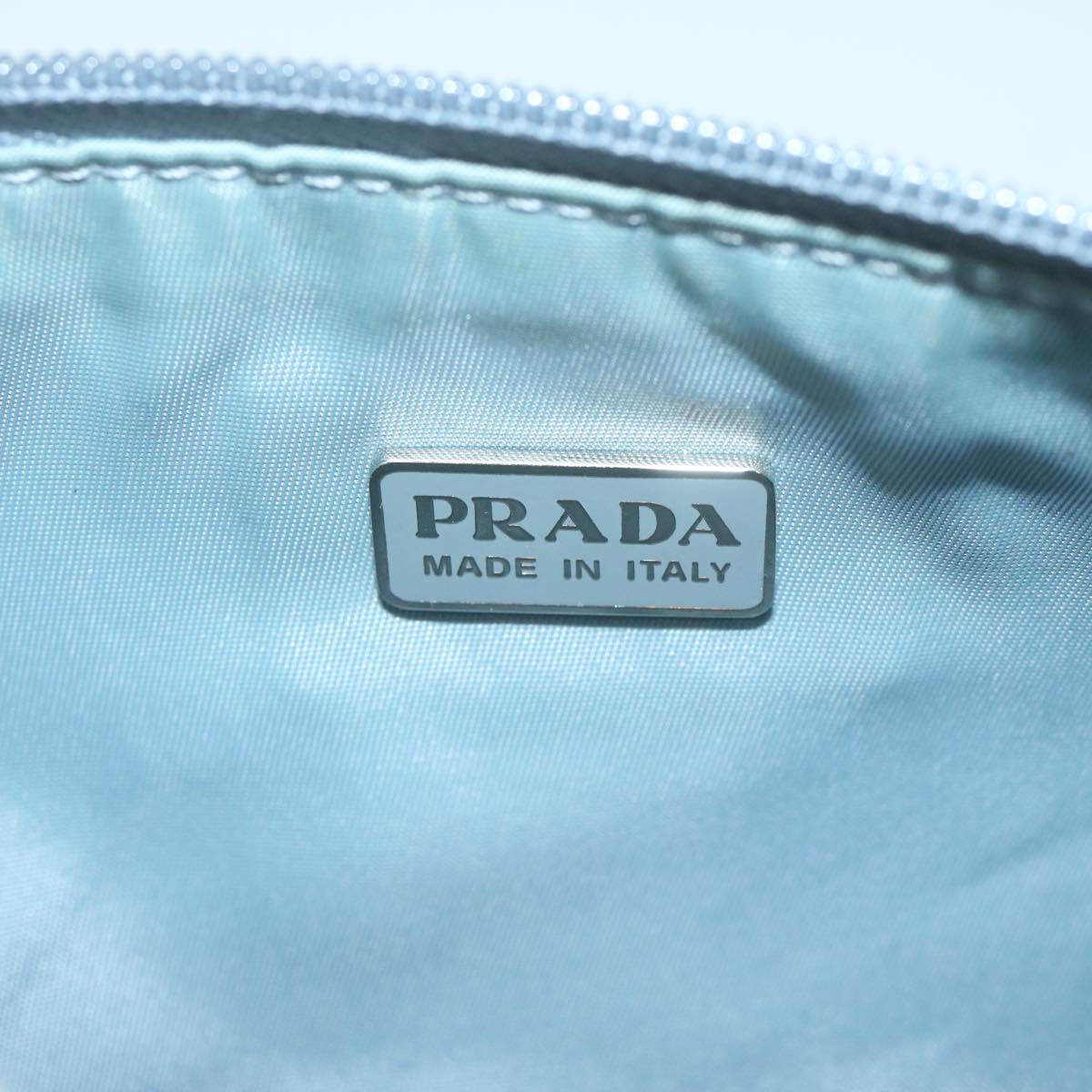 PRADA Accessory Pouch Nylon Blue Auth yk10185