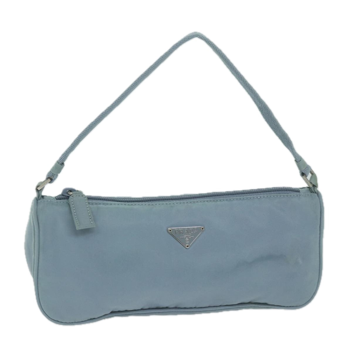 PRADA Accessory Pouch Nylon Blue Auth yk10185